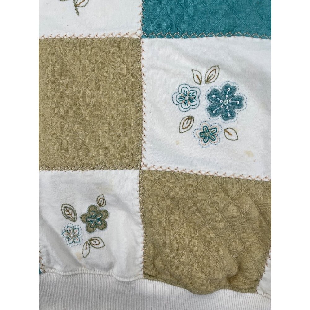 Alfred Dunner Womens Large Floral Patchwork Quilted Sweater Granny Cottage - Picture 6 of 8